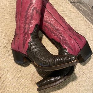 Rod Patrick 9B - chocolate caiman belly boot